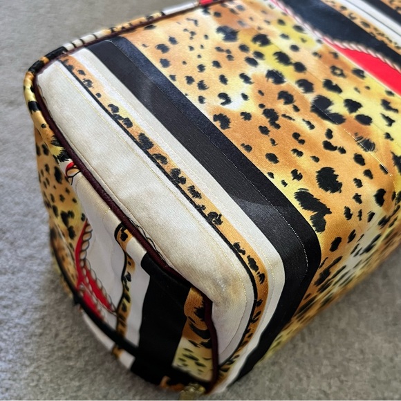 VTG Christian Dior Large Animal Print Makeup Cosmetic Travel Toiletry Bag Case - Picture 9 of 14